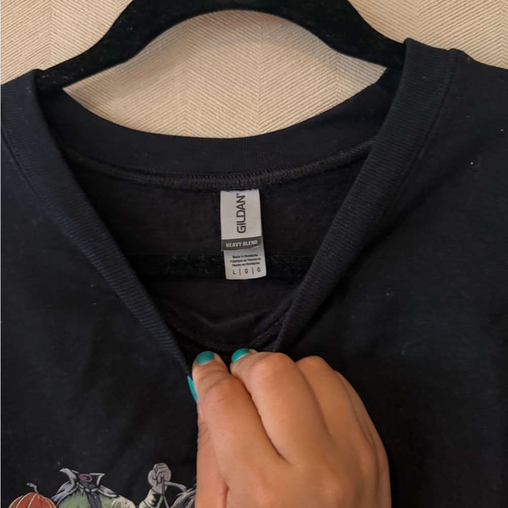 Black Sleepy Hollow Crewneck Sweatshirt with Headless Horseman Graphic - Picture 2 of 3